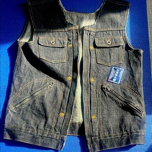 Denim Vest from Japan in black denim